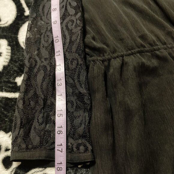 H&M MAMA Black scrolling leaves scoop neck mesh lace maternity top SMALL MEDIUM - Picture 9 of 12